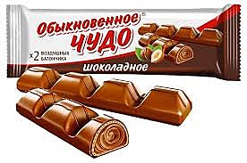 Вафли ЧУДО Обыкновенное 55гр шоколадное 1/24