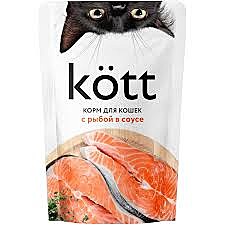 Корм д/кошек КОТТ 75гр С рыбой в соусе 1/28