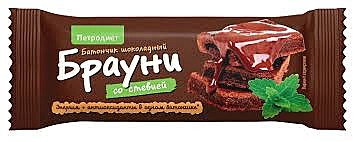 Батончик БРАУНИ 50гр шоколадный со стевией 1/20 Петродиет