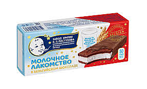 Десерт ЛОМТИК с шоко.бисквитом  в шоколаде 50гр 1/6 Им.Пастухова
