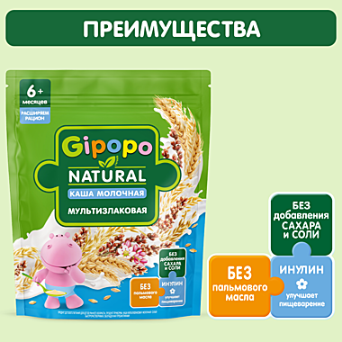 Каша ГИПОПО 200гр сух Мультизлак. молочная 1/8