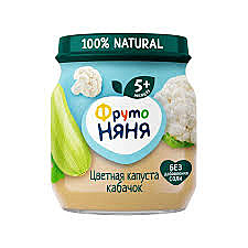 Пюре ФРУТОНЯНЯ 110г Цветная капуста/кабачок с/б 1/12  
