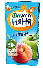 Сок ФРУТОНЯНЯ 500мл Яблоко-персик т/п 1/12  