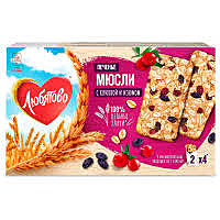 Печенье фас.МЮСЛИ с клюквой и изюмом 120гр. Любятово 1/20