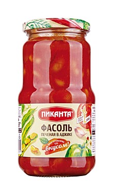 Фасоль ПИКАНТА 470/530гр печ.в аджике  1/6   
