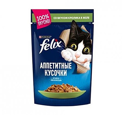 ФЕЛИКС 75/85гр Кролик в желе 1/26    