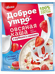 Каша УВЕЛКА овсяная 40г с клубникой  1/20    