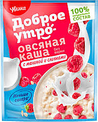 Каша УВЕЛКА овсяная 40г с малиной/сливки  1/20
