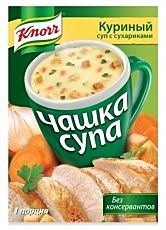 КНОРР Чашка Супа Куриный суп-пюре сухариками 16 гр 1/30  