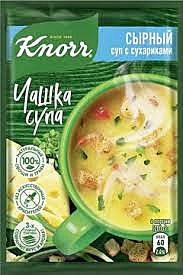 КНОРР Чашка  Сырный суп-пюре сухариками 16г 1/30