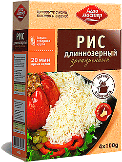 Рис АГРОМАСТЕР пропаренный 4*100гр 1/6 Россия  