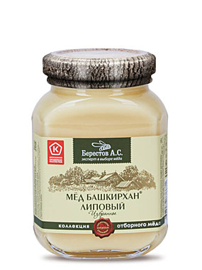 Мед нат.Берестов 200гр Башкирхан Липовый Избранное с/б 1/6  