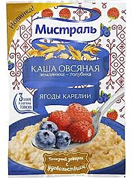 Каша МИСТРАЛЬ 40гр Овсяная Земляника/голубика 1/25 