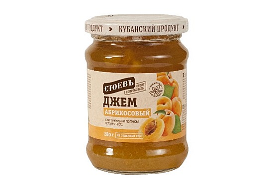 Джем СТОЕВЪ Абрикосовый 280гр. ст/б 1/12