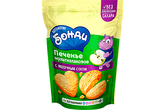 Печенье БОНДИ мультизл. 155гр. С ябл. соком 1/20