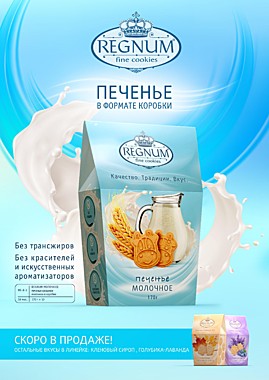 Печенье РЕГНУМ молочное в кор. 170гр. 1/10