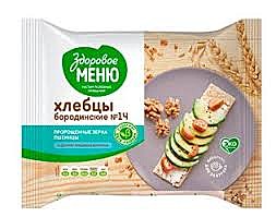 Хлебцы ЗДОРОВОЕ МЕНЮ 90гр бородинские 1/20 