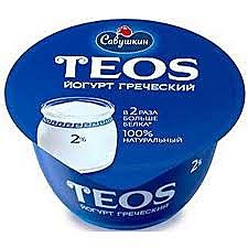 Йогурт САВУШКИН 140гр TEOS Греческий натур. БЗМЖ 1/6