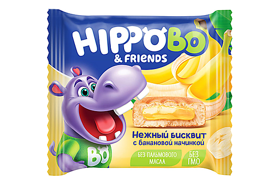 Бисквит Пирожное HIPPOBO 32гр Банан 1/88 КДВ  