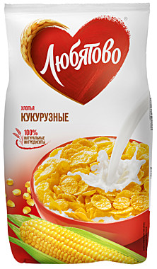 Завтрак ЛЮБЯТОВО Хлопья кукурузные 300г 1/12