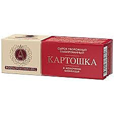 Сырок Ростагрокомплекс. Картошка в молочном шоколаде 26% 50гр 1/12