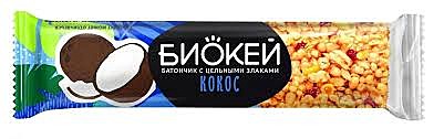 Батончик БиОкей злаковый с кокосом 25гр 1/18