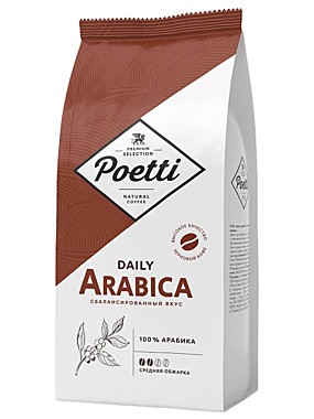 Кофе DAILA Poetti Arabica 1000гр м/у зерно 1/4