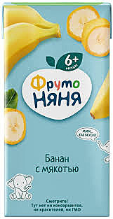 Нектар ФРУТОНЯНЯ 200мл. Банан с мякотью 1/18