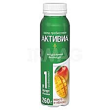Йогурт АКТИБИО Питьевой 260г манго БЗМЖ 1/9
