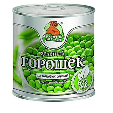 Горошек зеленый Медведь Любимый 400мл 1/24   