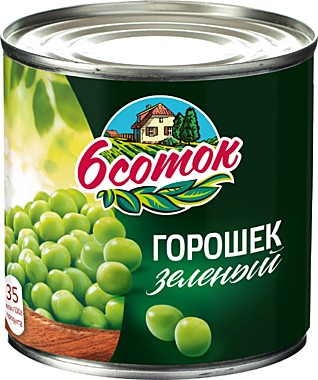 Горошек зеленый Шесть соток  425 мл 1/12   