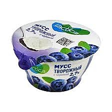 Мусс твороженый с черникой Лактика 2,7% 115г 1/6