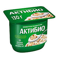Биойогурт АКТИБИО 130г 2,9% отруби/злаки 1/12