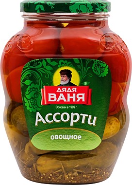 Ассорти Дядя Ваня 680гр огурцы/томаты  1/8   