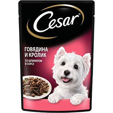CESAR 85г говядина/кролик/шпинат 1/28