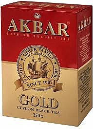 Чай АКБАР ГОЛД 250гр среднелист.  1/7