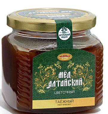 Мед Алтайский ТАЕЖНЫЙ 1000гр 1/12 пл/б