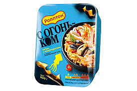 РОЛЛТОН Лапша 100гр С морепродуктами С соусом огненно-острый чили лоток 1/24