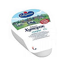 Творог САВУШКИН ХУТОРОК 1% 180гр  БЗМЖ 1/8