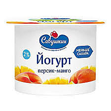 Йогурт САВУШКИН 120гр Персик/манго 2% БЗМЖ 1/12