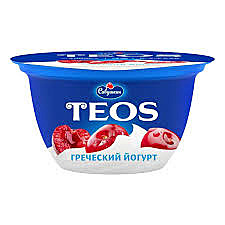 Йогурт САВУШКИН 140гр TEOS Греческий Вишня  БЗМЖ 1/6