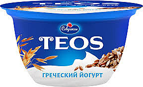 Йогурт САВУШКИН 140гр TEOS Греческий Злаки/лен БЗМЖ 1/6