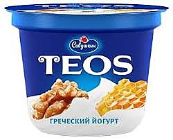 Йогурт САВУШКИН 250гр TEOS Греческий Грец.орех/мед БЗМЖ 1/6