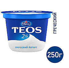 Йогурт САВУШКИН 250гр TEOS Греческий натур. БЗМЖ 1/6