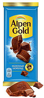 Шоколад АЛЬПЕН ГОЛД 80г молочный 1/21