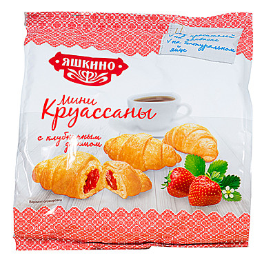 Круассаны Яшкино с клубничным джемом 180г*8 