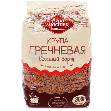 Крупа гречневая АГРОМАСТЕР 800г 1/10 Россия   