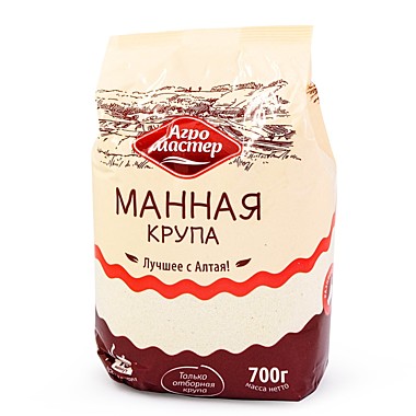 Крупа манная АГРОМАСТЕР 700г 1/10 Россия   