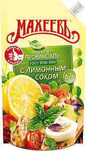 Майонез МАХЕЕВ Провансаль с лимонным соком 400мл дой-пак 1/20  