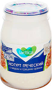 Йогурт ЛАКТИКА 190гр ГРЕЧЕСКИЙ двухсл.мед-грец.орех 3% 1/6